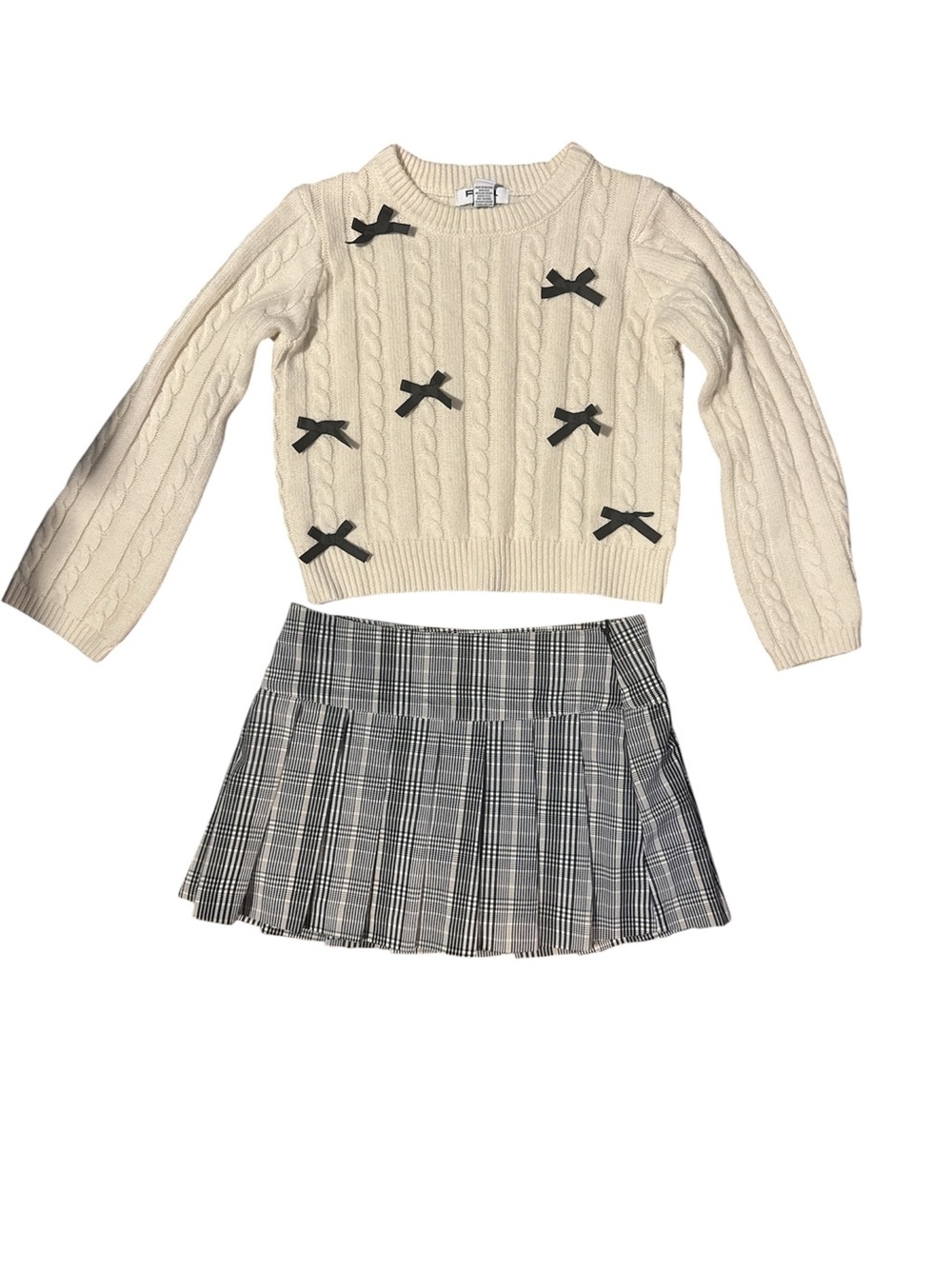 RSQ Cream Ribbed Knit Sweater and Matching Skort